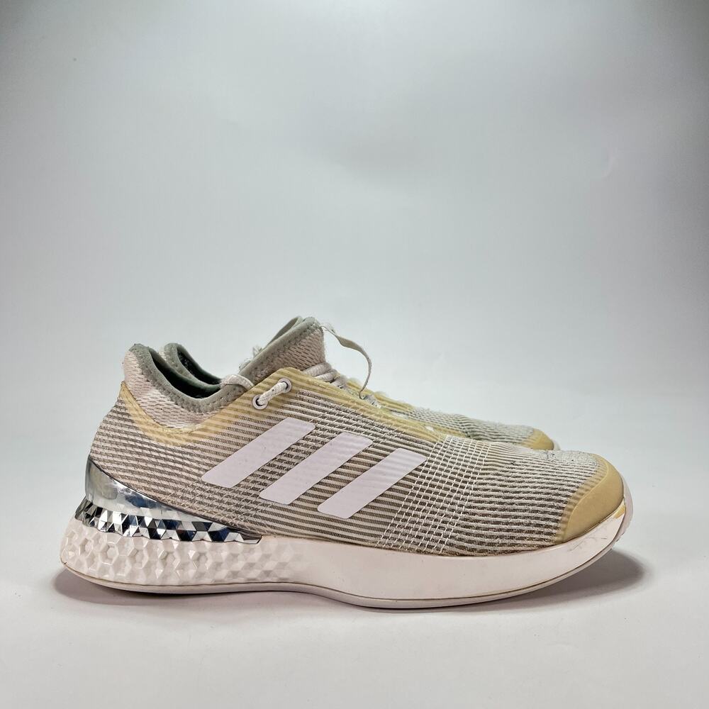 Adidas Adizero Ubersonic 3 White Silver Lace Up Tennis Shoes EF2767 Men's Size 8